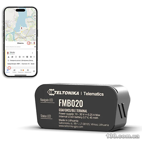 Автомобільний GPS трекер Teltonika FMB020 мініатюрний з Bluetooth та підключенням в OBD-II роз'єм